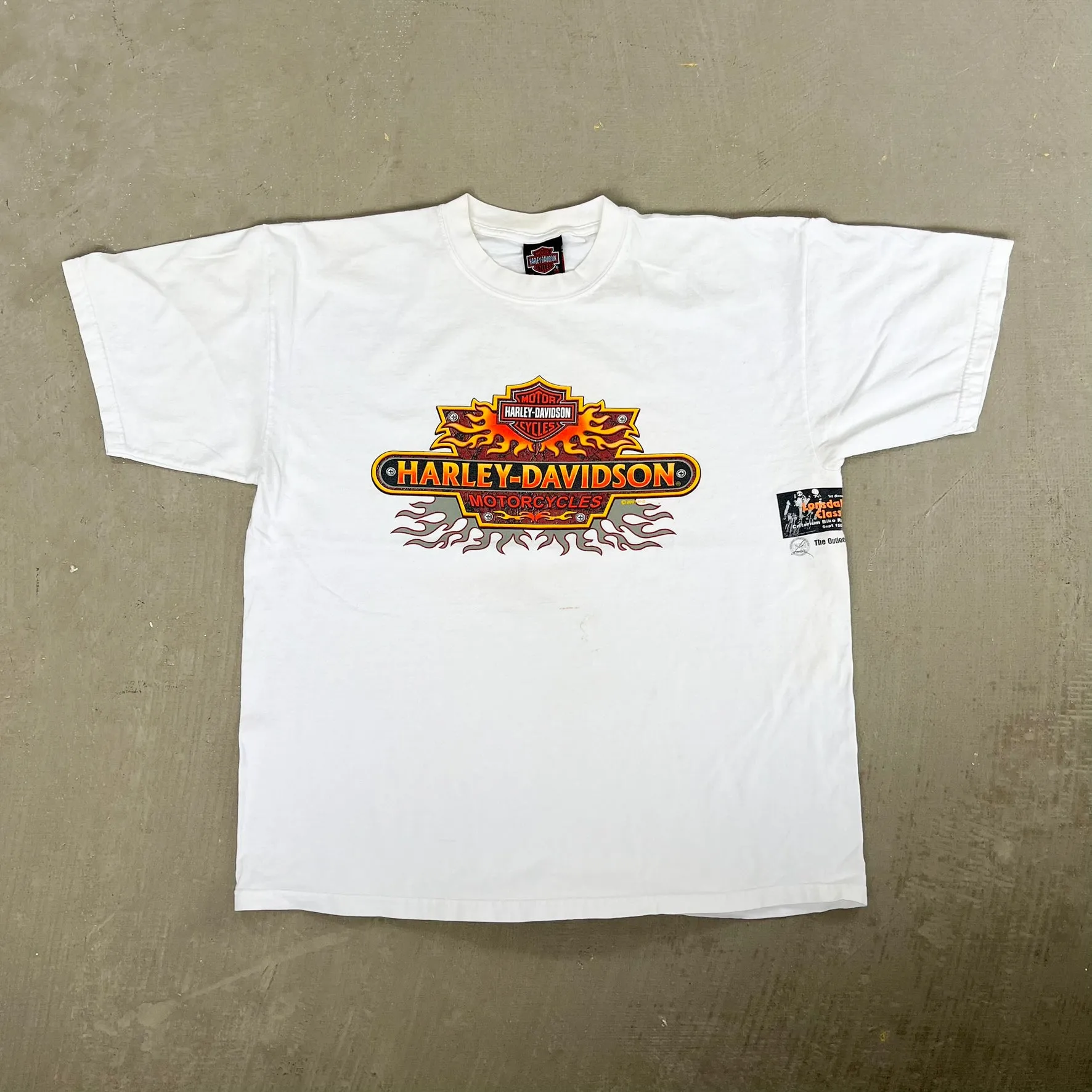 F- Vintage '01 Harley Davidson Flames Graphic & Logo Tee sold by HG Vintage