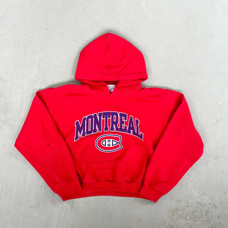 F- HOM Montreal Canadiens Logo Cropped Reworked Hoodie sold by HG Vintage