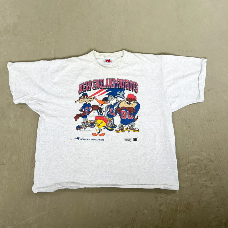 F- Vintage '94 New England Patriots Looney Tunes Graphic Single Stitch Tee sold by HG Vintage