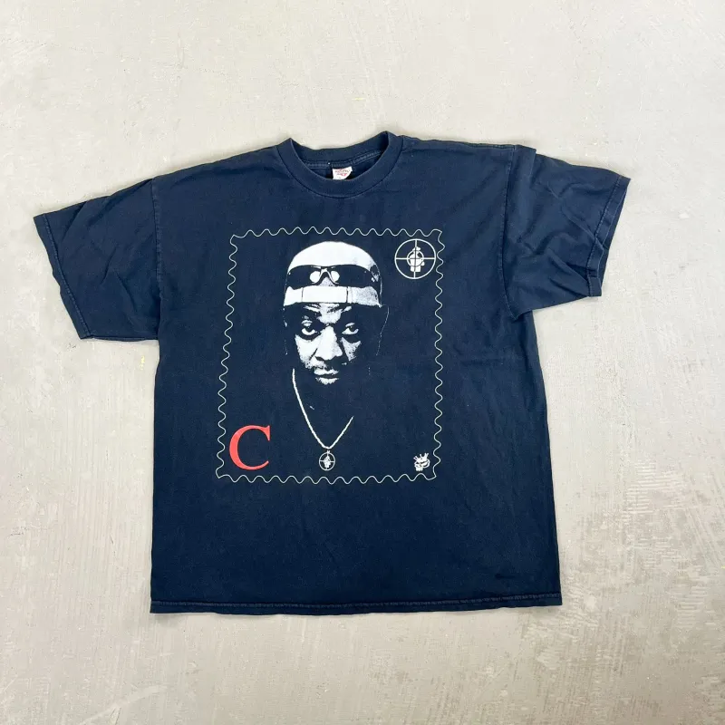 F- Vintage Public Enemy Chuck D Stamp Picture Tee sold by HG Vintage