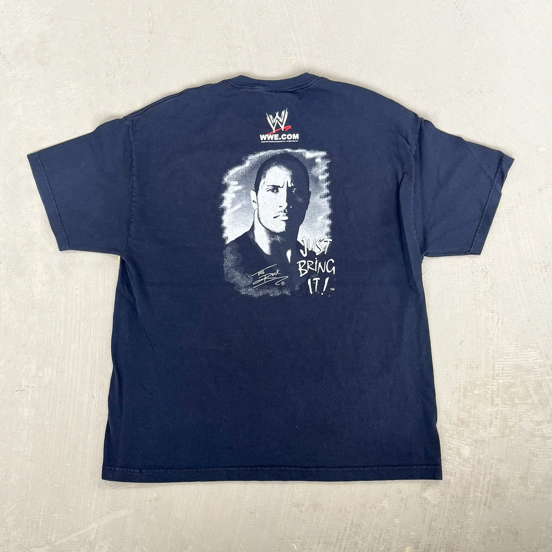 F- Vintage '02 WWE Niagara Falls The Rock Bring It Tee sold by HG Vintage product image thumbnail 3
