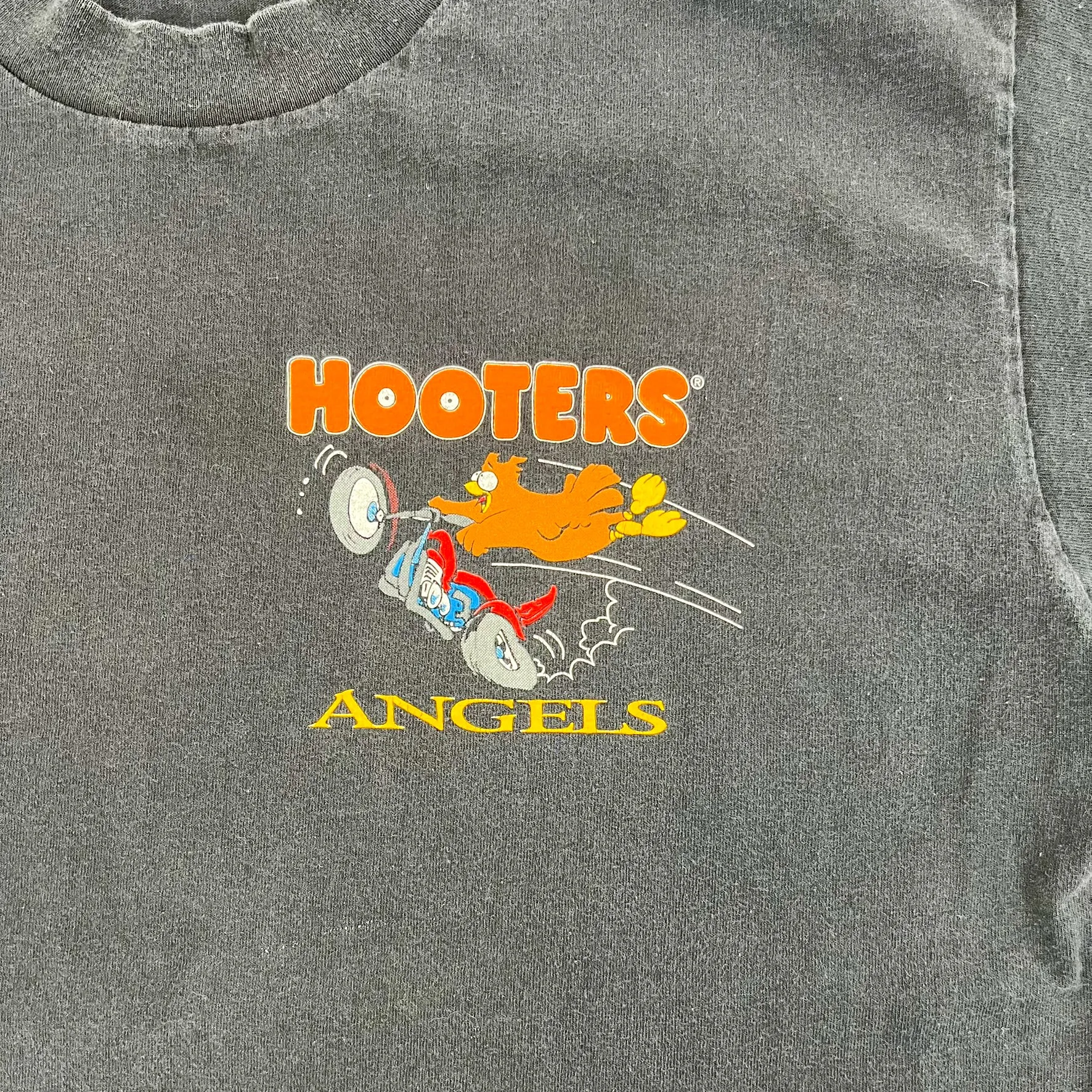F- Vintage Hooters Angels Motorcycle Graphic Single Stitch Tee sold by HG Vintage product image thumbnail 2