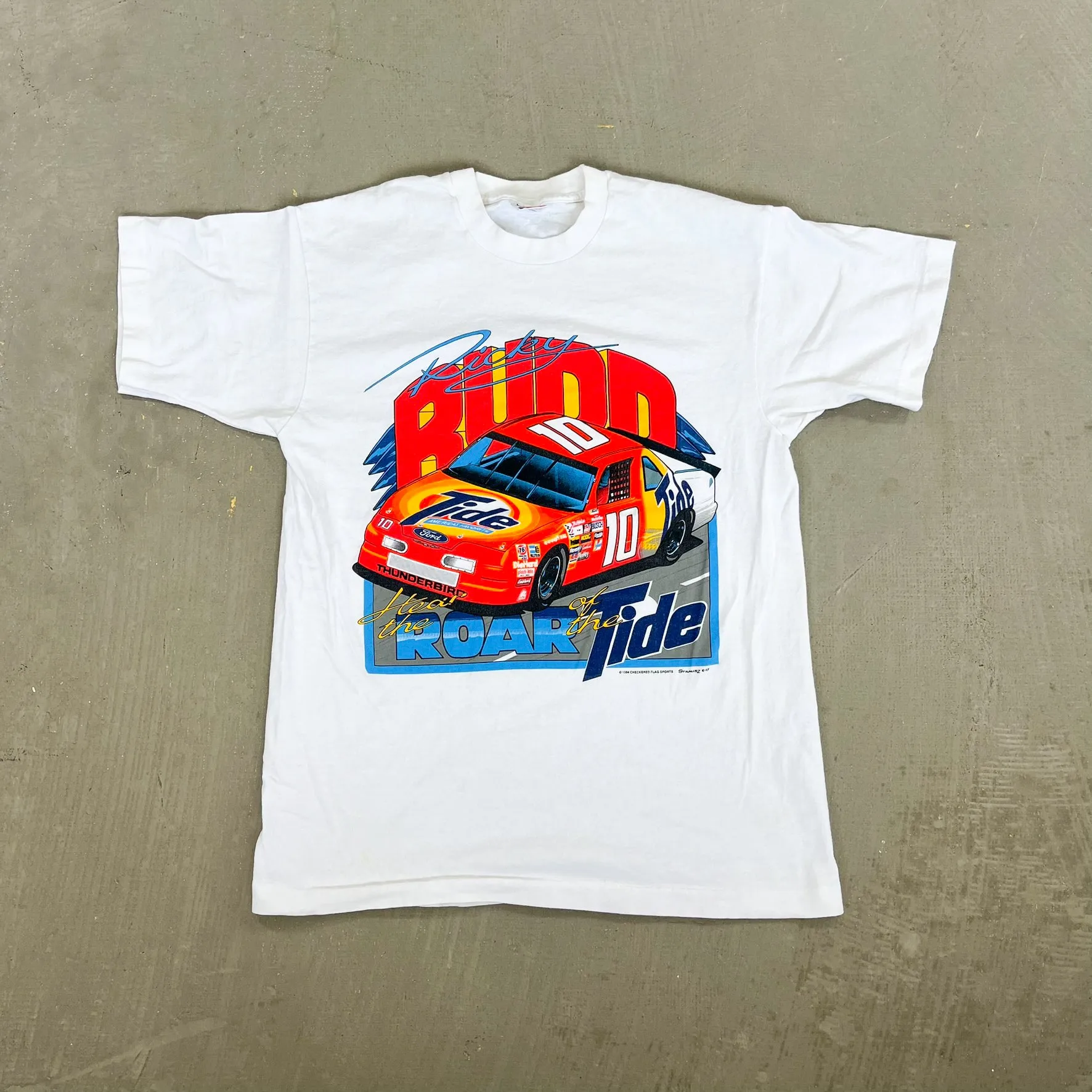 F- Vintage '93 Nascar Ricky Budd Tide Car Graphic Single Stitch Tee sold by HG Vintage