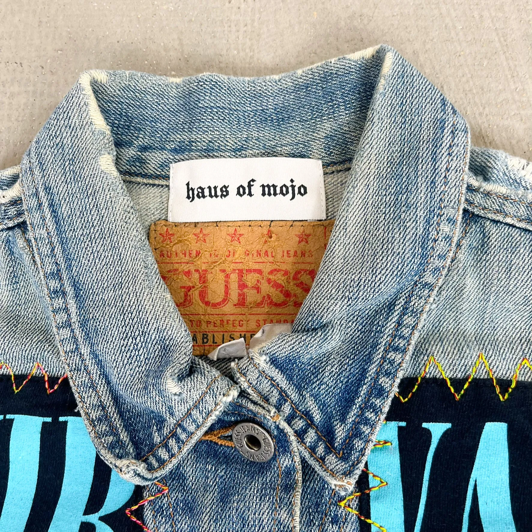 F- HOM Nirvana Heart Shaped Box Reworked Custom Denim Jacket sold by HG Vintage product image thumbnail 3