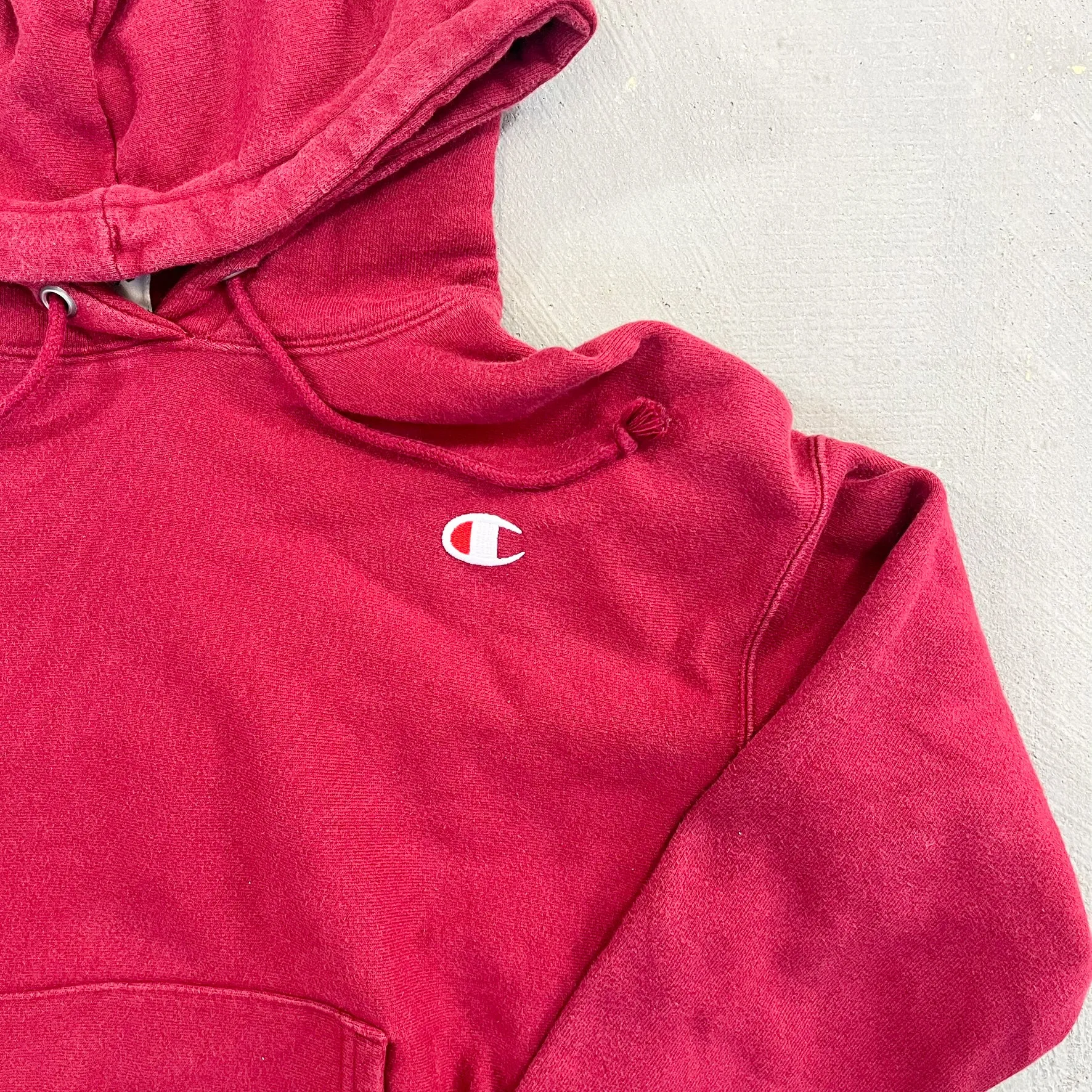 F- HOM Champion Reverse Weave Maroon Cropped Reworked Hoodie sold by HG Vintage product image thumbnail 2