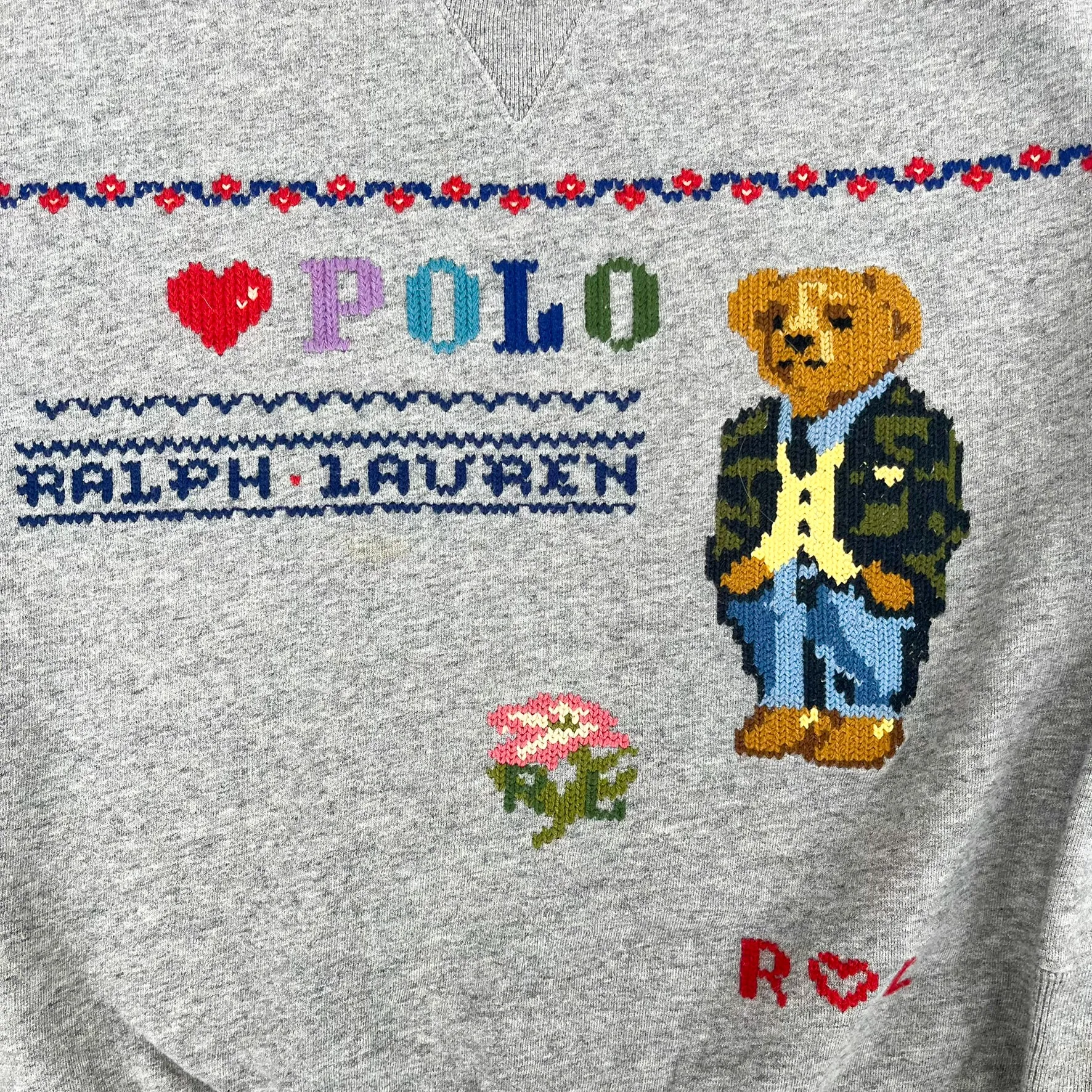 F- Vintage Polo Ralph Lauren Bear & Text Crewneck sold by HG Vintage product image thumbnail 2