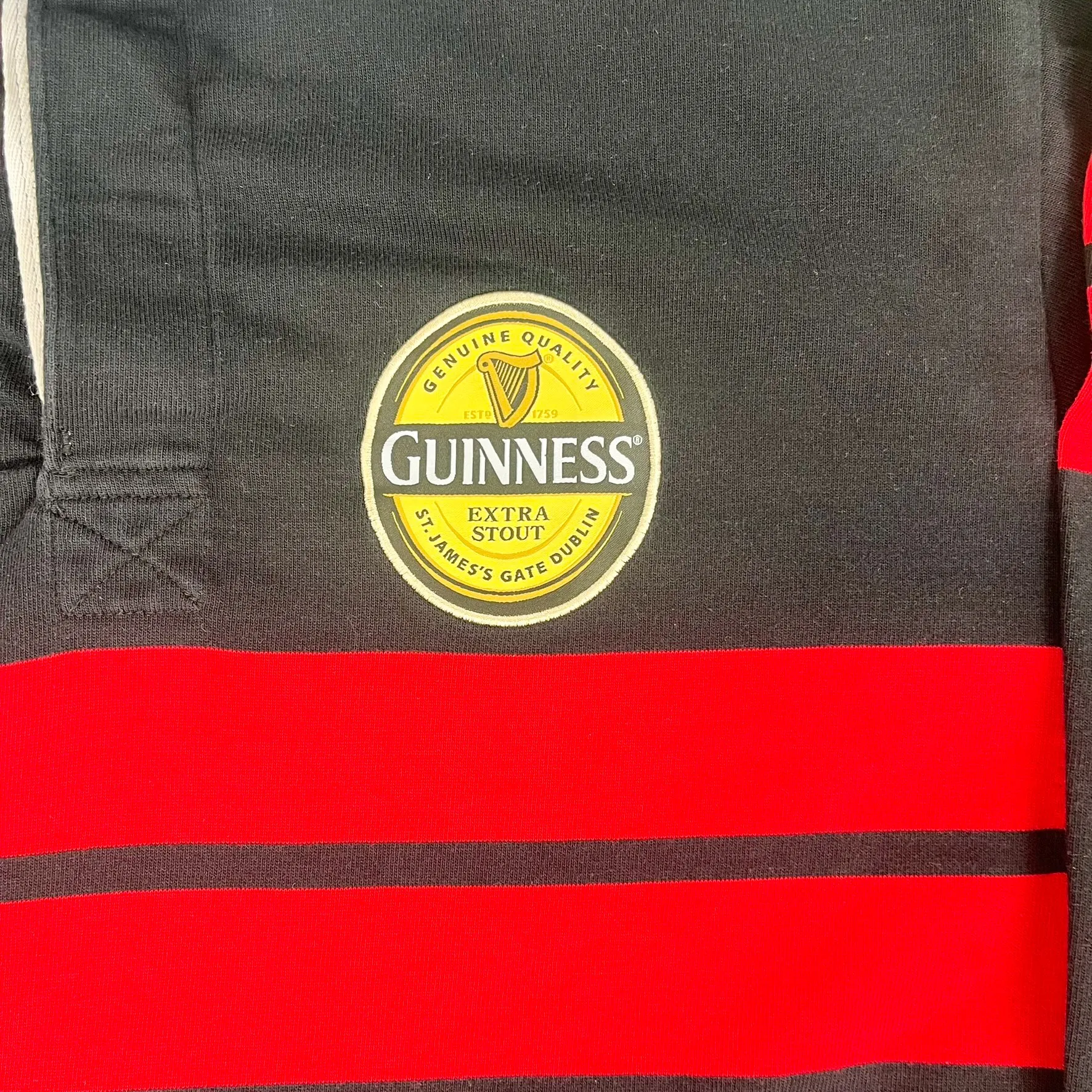 F- Guinness Patch & Embroidered Text Rugby Shirt sold by HG Vintage product image thumbnail 3