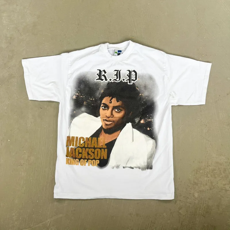 F- Vintage Michael Jackson King Of Pop Jumbo Print Tee sold by HG Vintage