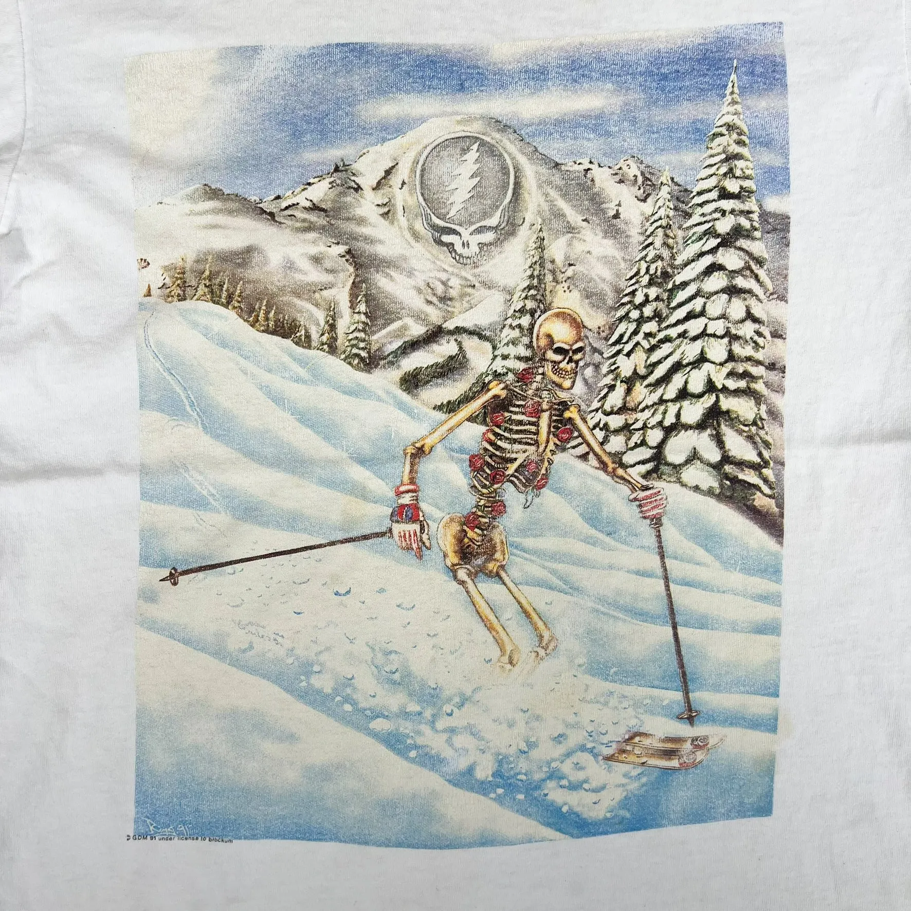 F- Vintage '91 Grateful Dead Skying Skeleton Graphic Single Stitch Tee sold by HG Vintage product image thumbnail 2