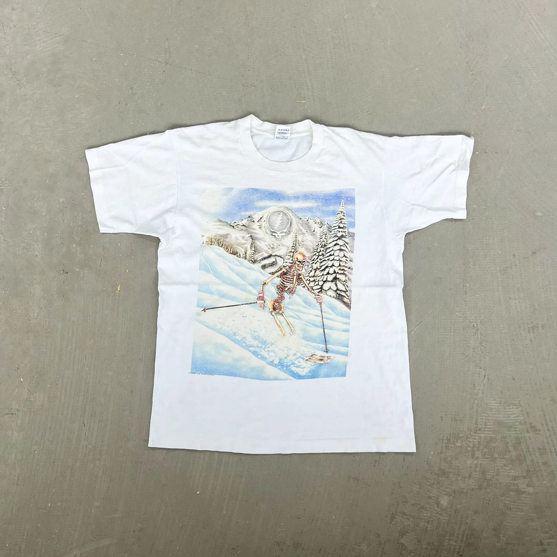 F- Vintage '91 Grateful Dead Skying Skeleton Graphic Single Stitch Tee sold by HG Vintage