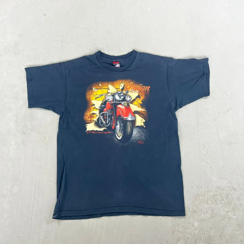 F- Vintage '98 Indian Motorcycles On The Road Again Single Stitch Tee sold by HG Vintage