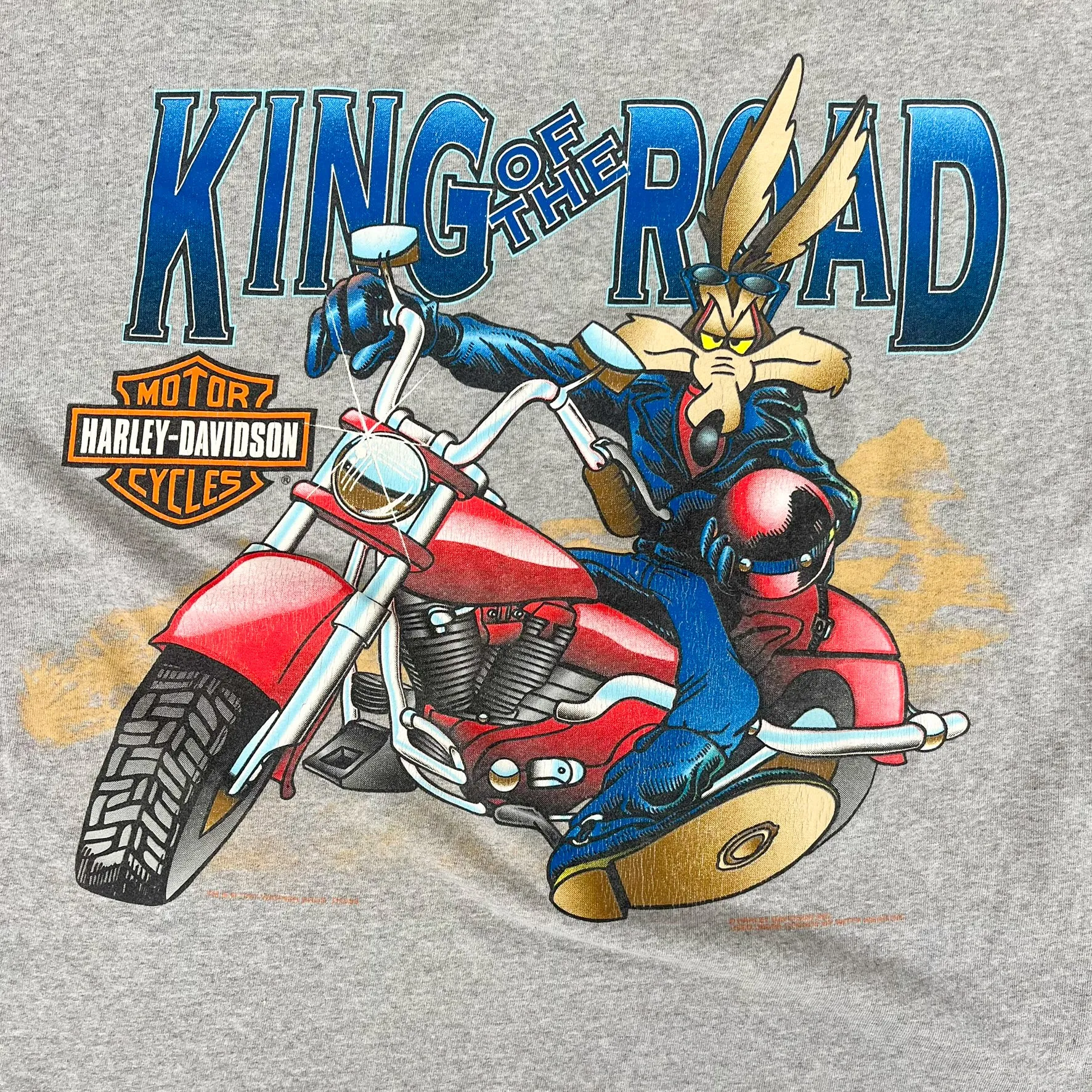F- Vintage '97 Harley Davidson Looney Tunes Wile E. Coyote King Of The Road Tee sold by HG Vintage product image thumbnail 2
