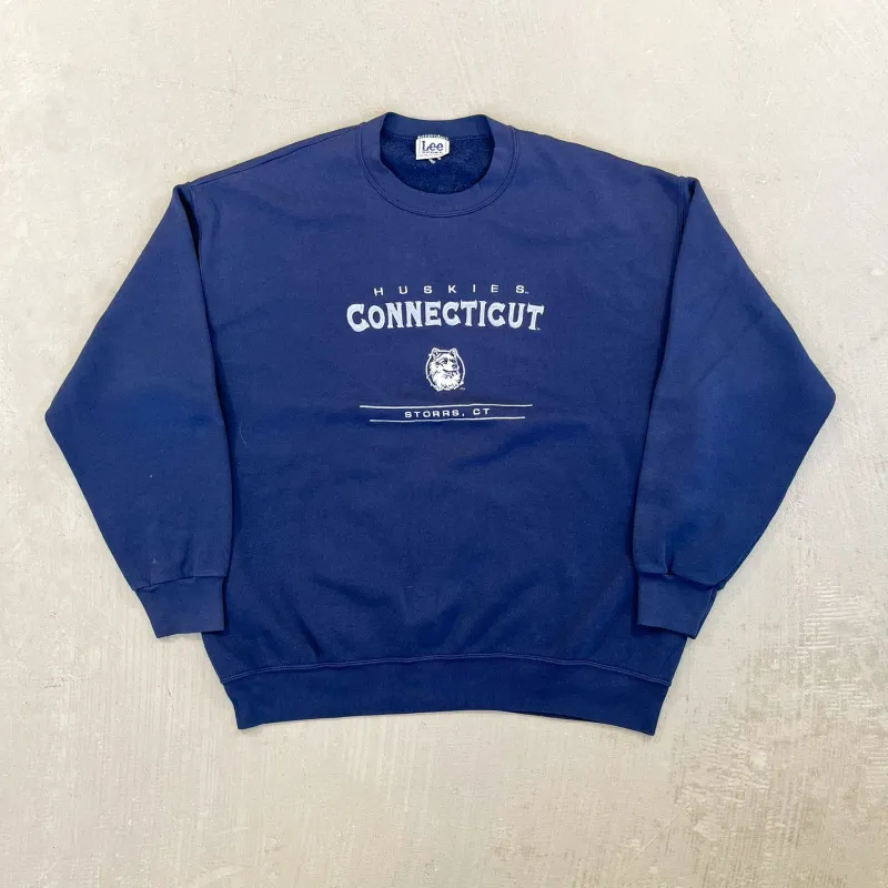 F- Vintage University Of Connecticut Huskies Embroidered Logo & Text Crewneck sold by HG Vintage