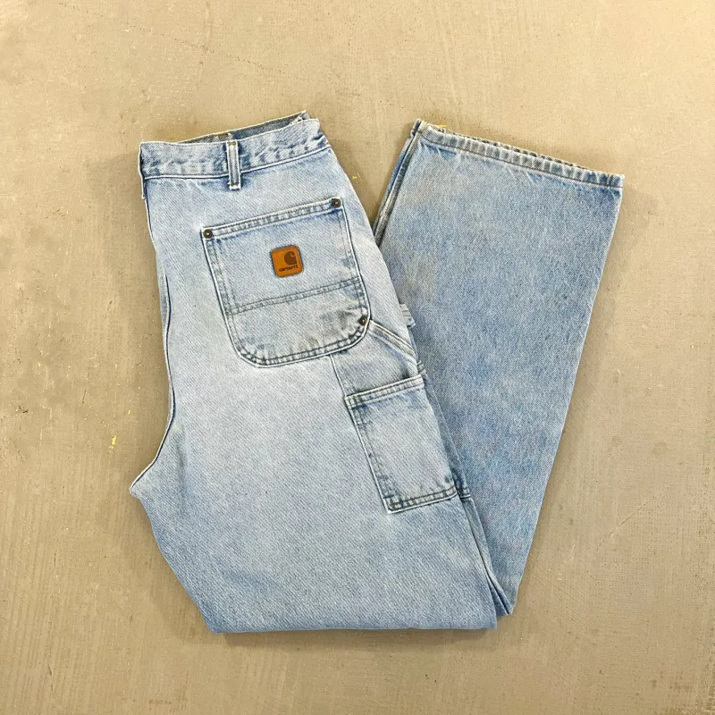F- Carhartt Double Knee Denim Workwear Pants sold by HG Vintage