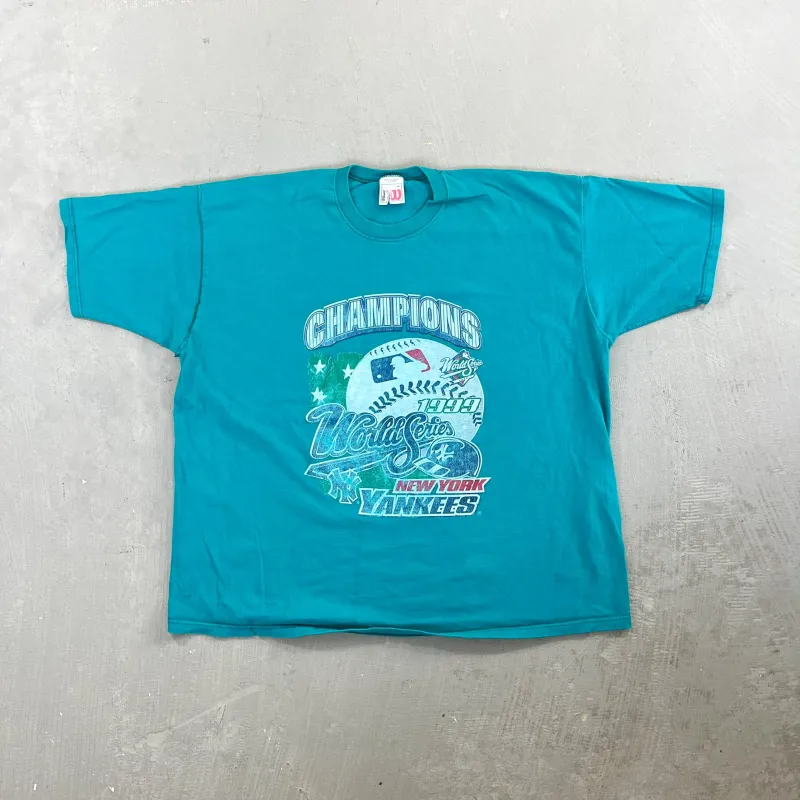 F- Vintage '99 New York Yankees MLB World Series Champ Tee sold by HG Vintage