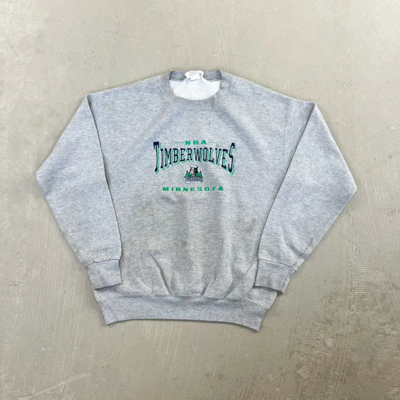 F- Vintage Minnesota Timberwolves NBA Lee Embroidered Text/Logo Crewneck sold by HG Vintage