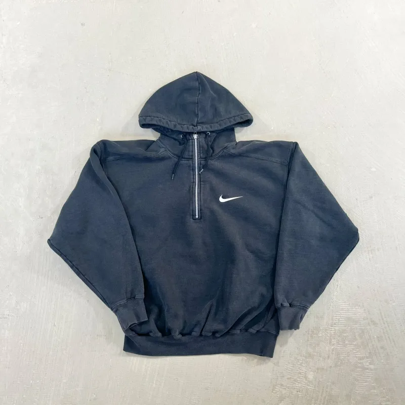 F- Vintage Nike Quarter Zip Embroidered Swoosh Hoodie made by HG Vintage