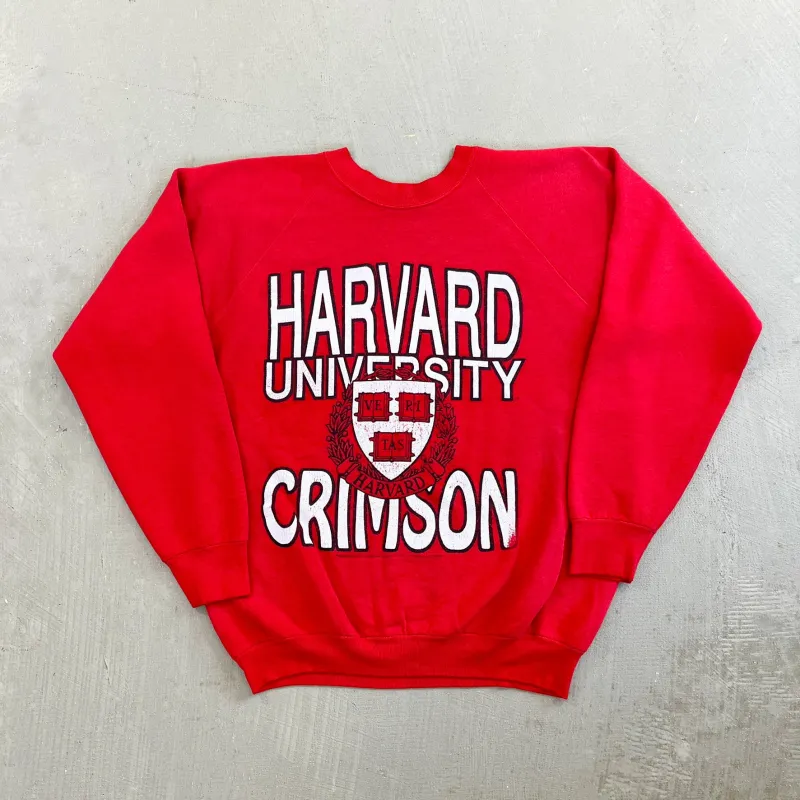 F- Vintage Harvard University Crimson Text Crewneck sold by HG Vintage