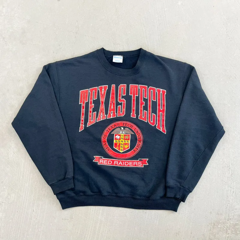 F- Vintage Texas Tech University Red Raiders Text & Logo Crewneck sold by HG Vintage