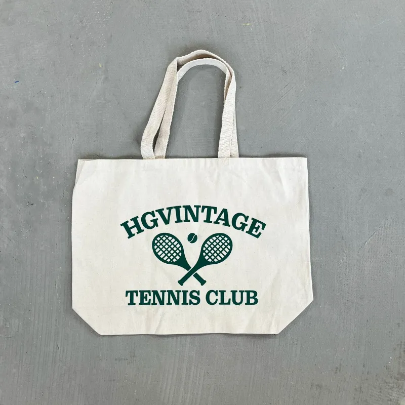 E- HG Vintage Tennis Club Tote Bag sold by HG Vintage