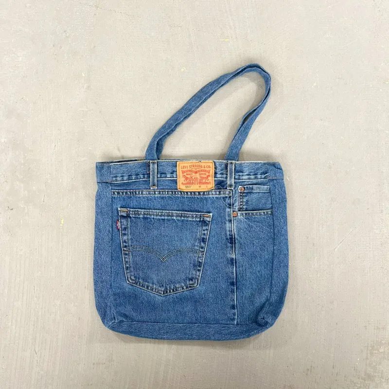 F- HOM Levi's 550 Reworked Denim/Jeans Tote Bag sold by HG Vintage