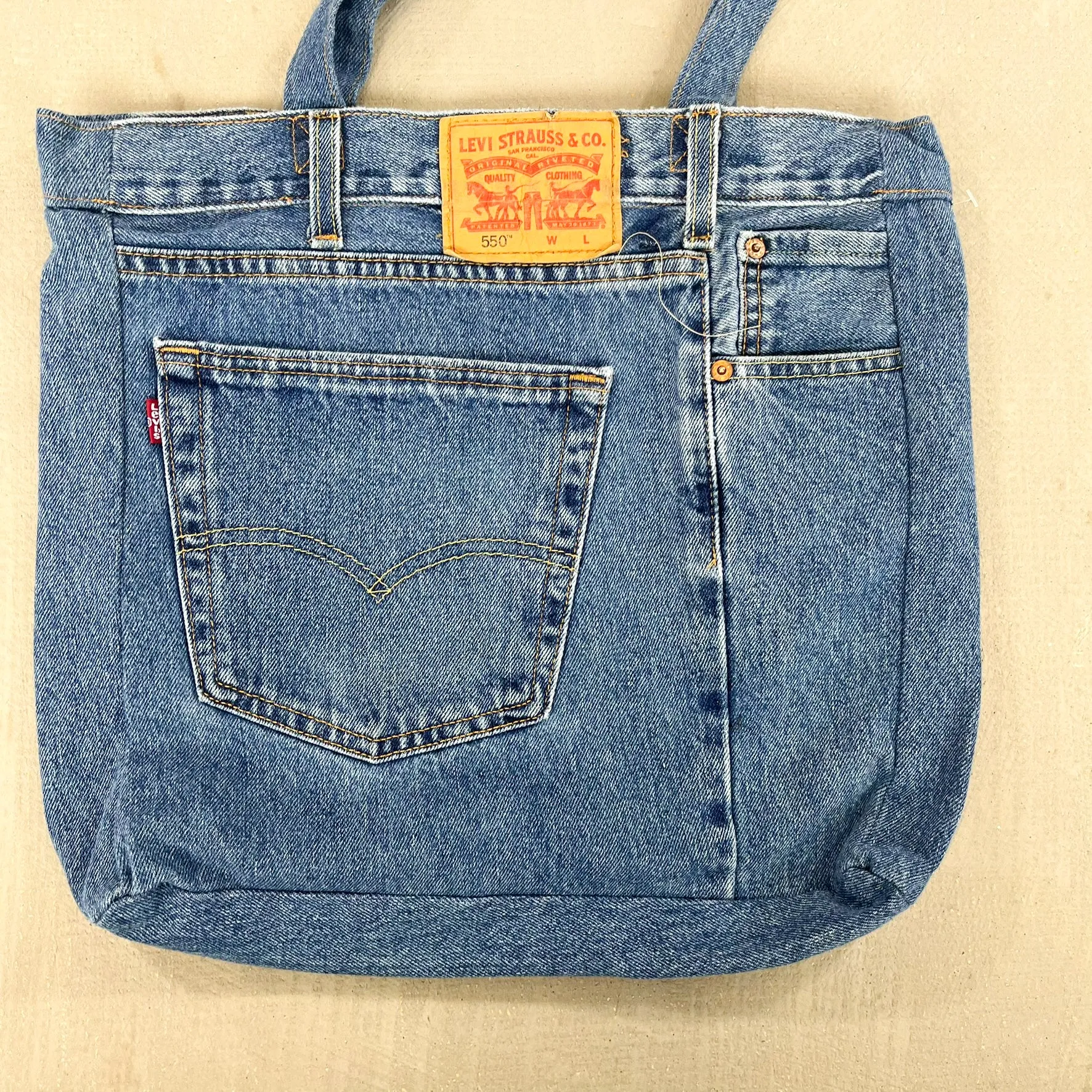 F- HOM Levi's 550 Reworked Denim/Jeans Tote Bag sold by HG Vintage product image thumbnail 3