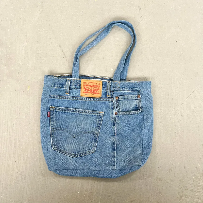 F- HOM Levi's 550 Reworked Denim/Jeans Tote Bag sold by HG Vintage