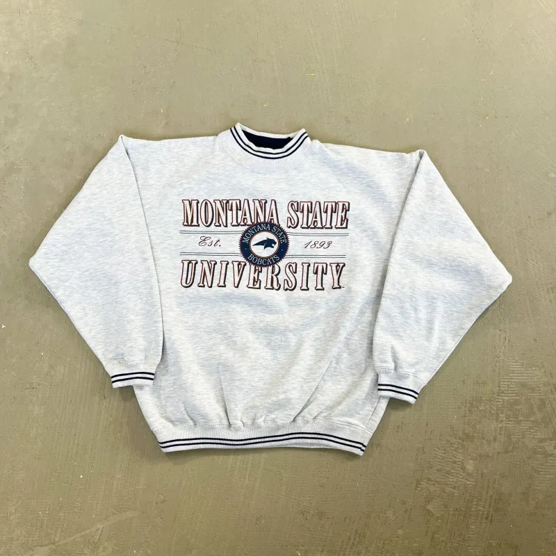 F- Vintage Montana State University Bobcat Text Crewneck sold by HG Vintage