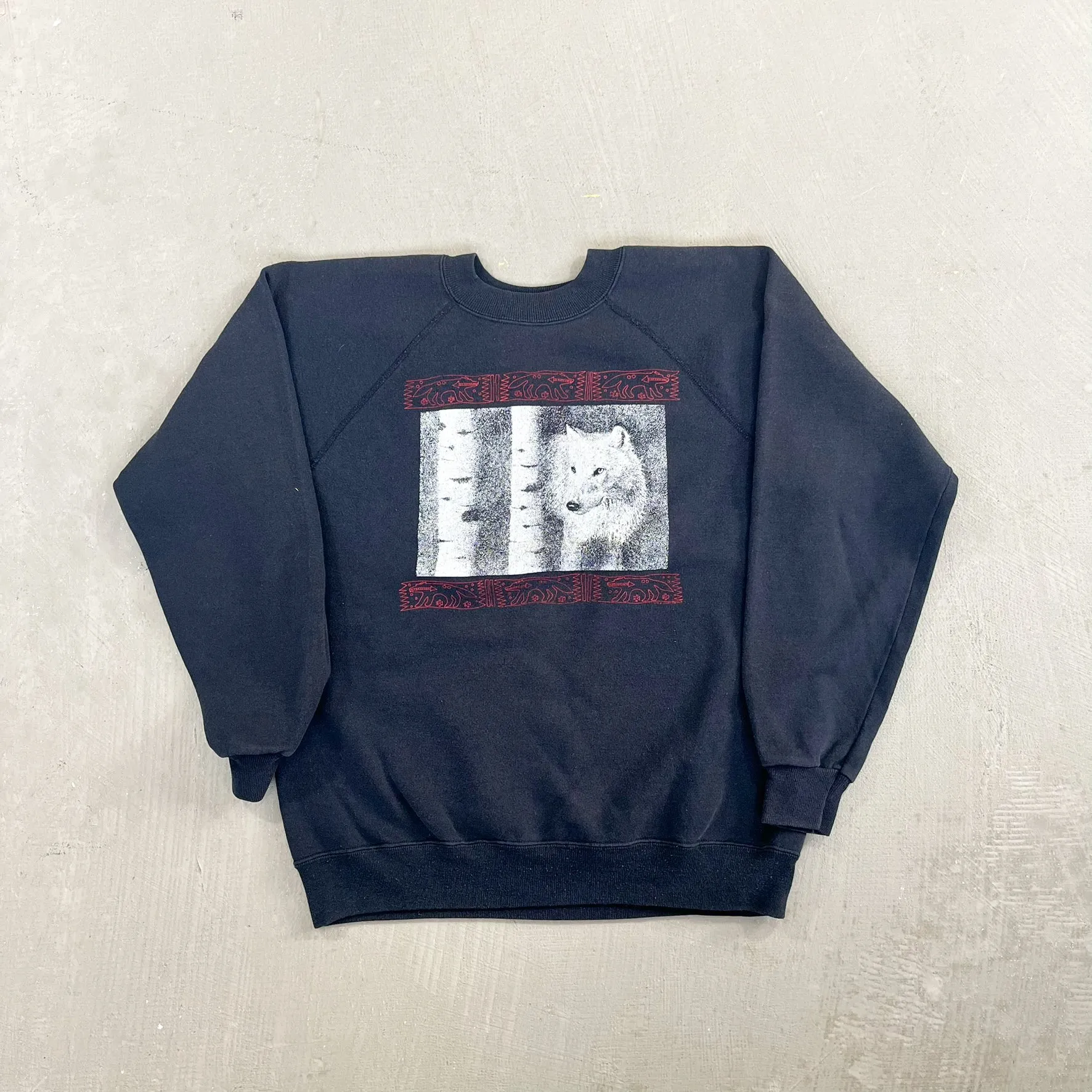 F- Vintage Fox & Trees Graphic Hanes Tag Crewneck sold by HG Vintage