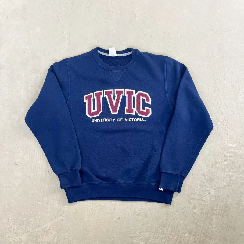 F- University Of Victoria UVIC Russell Embroidered Text Crewneck sold by HG Vintage