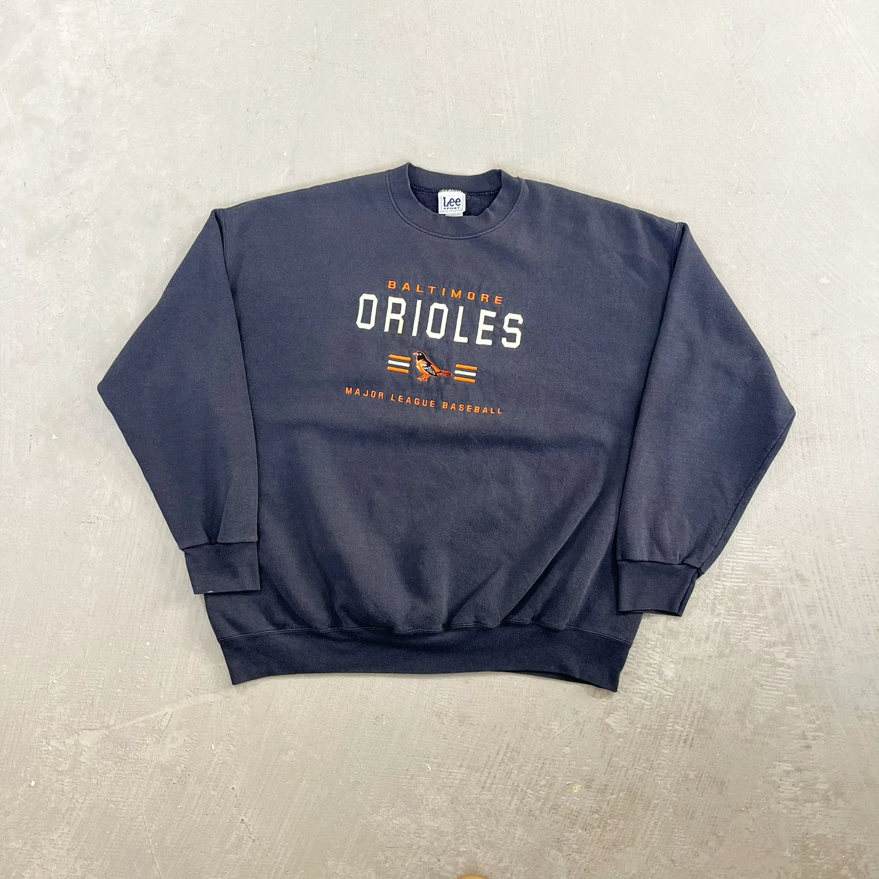 F- Vintage Baltimore Orioles MLB Lee Embroidered Text Crewneck sold by HG Vintage
