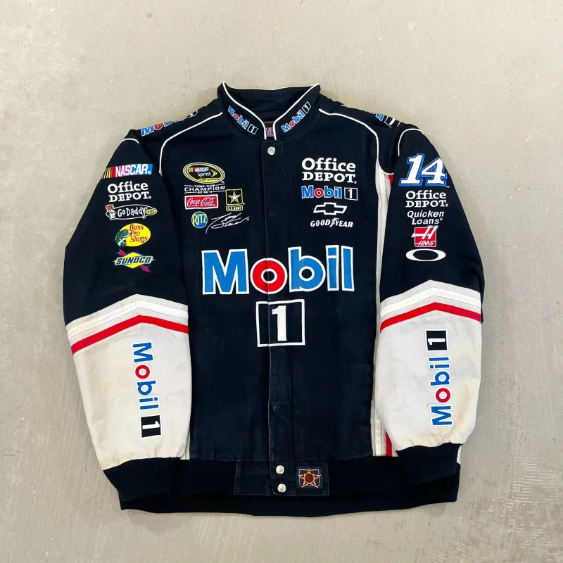 F- Vintage Nascar Jeff Hamilton Mobil 1 Racing Jacket sold by HG Vintage