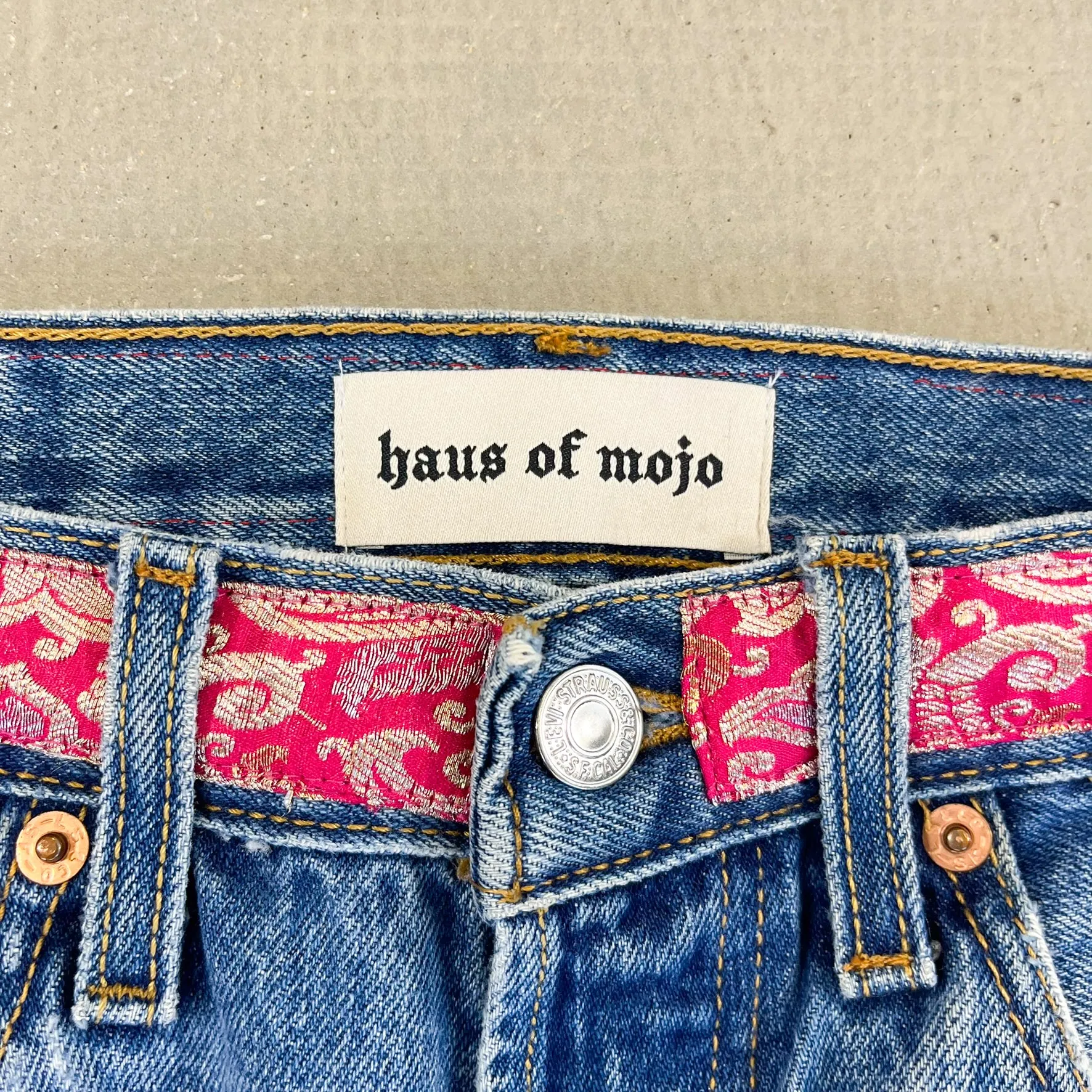 F- HOM Levi's 501 Hand Beaded Reworked Custom Jeans sold by HG Vintage product image thumbnail 4