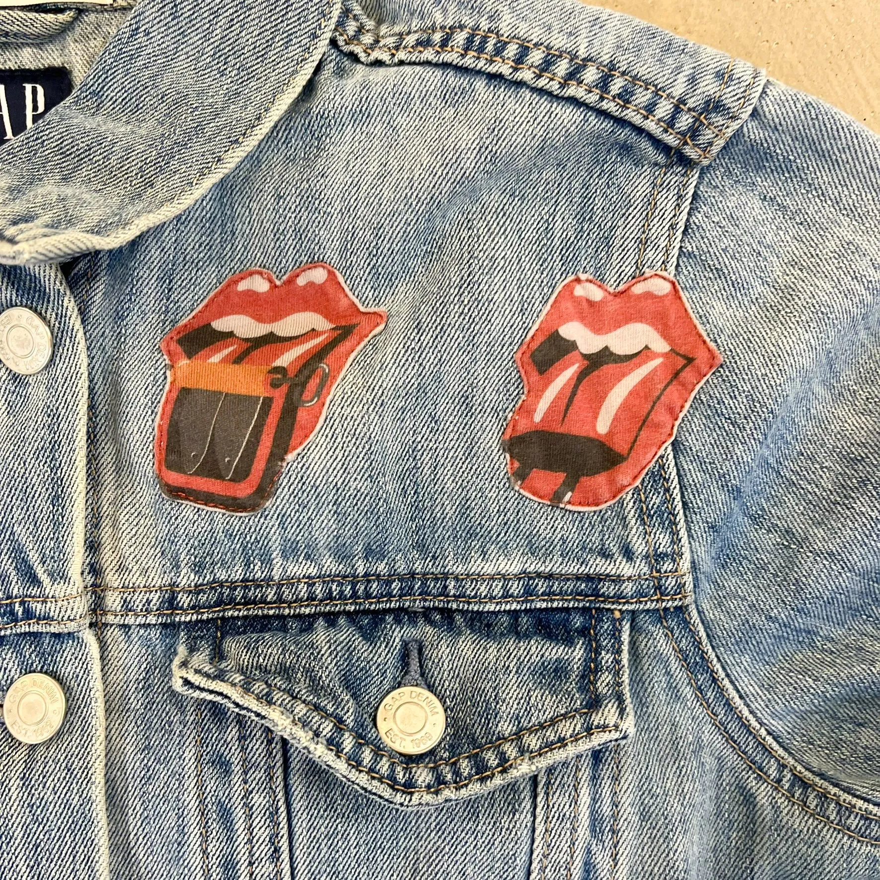 F- HOM Gap Rolling Stones/Metallica Reworked Custom Denim Jacket sold by HG Vintage product image thumbnail 5