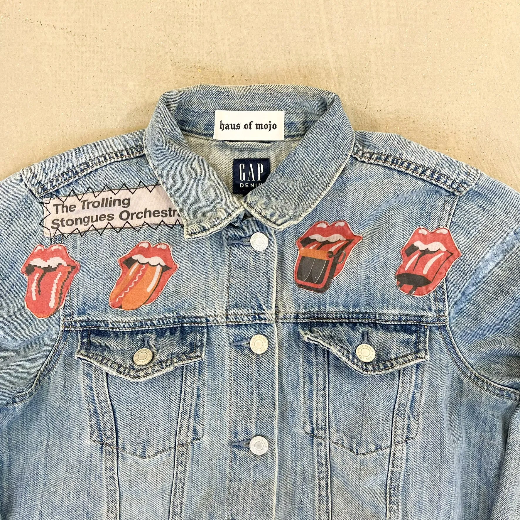 F- HOM Gap Rolling Stones/Metallica Reworked Custom Denim Jacket sold by HG Vintage product image thumbnail 2