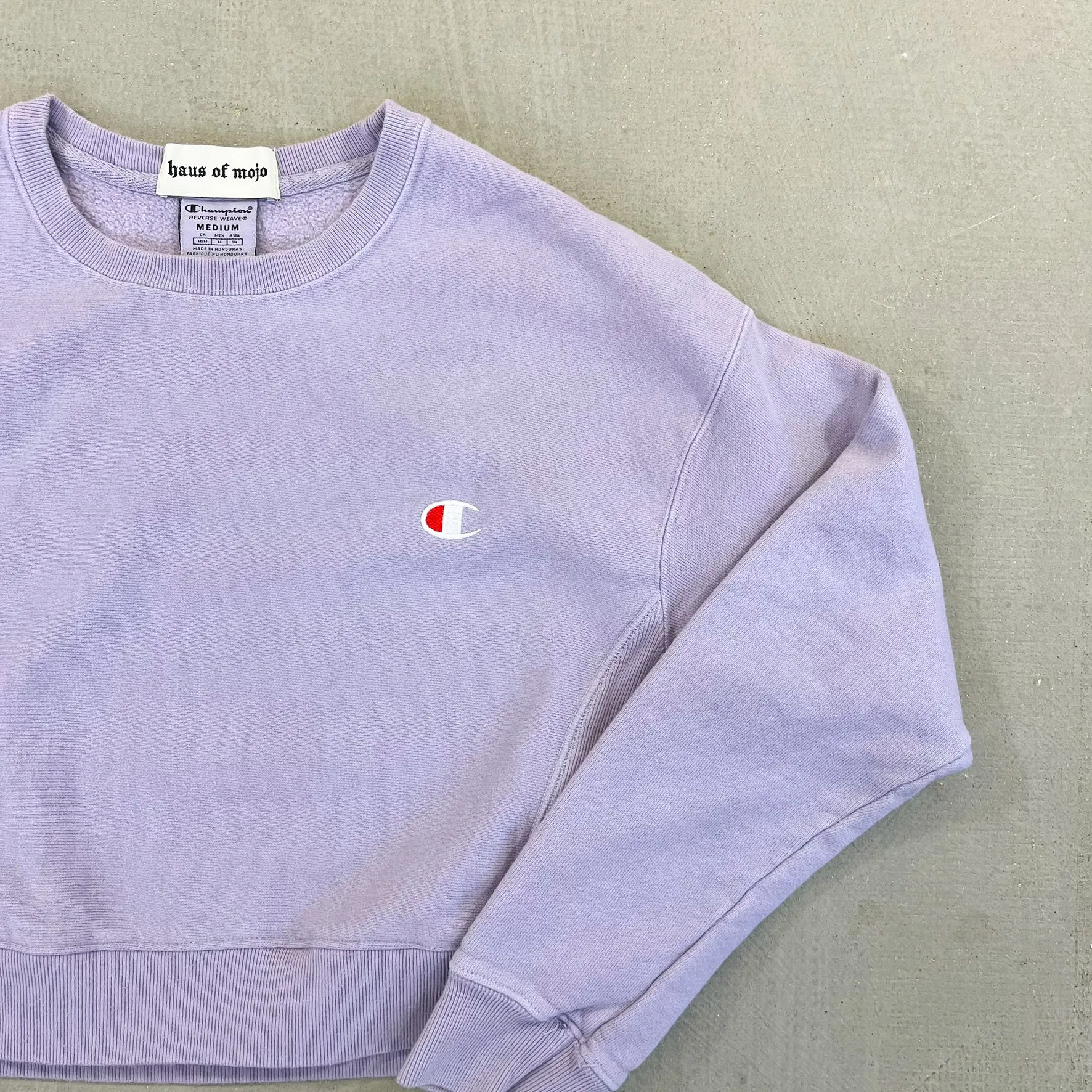 F- HOM Champion Reverse Weave Cropped Reworked Crewneck sold by HG Vintage product image thumbnail 2