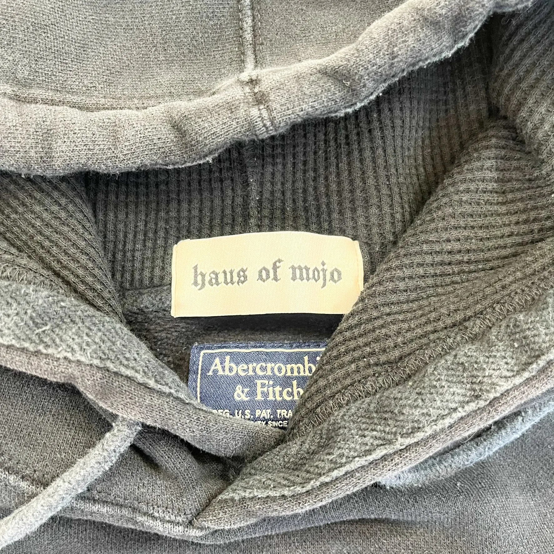 F- HOM Abercrombie & Fitch Puff Text Cropped Reworked Hoodie sold by HG Vintage product image thumbnail 4