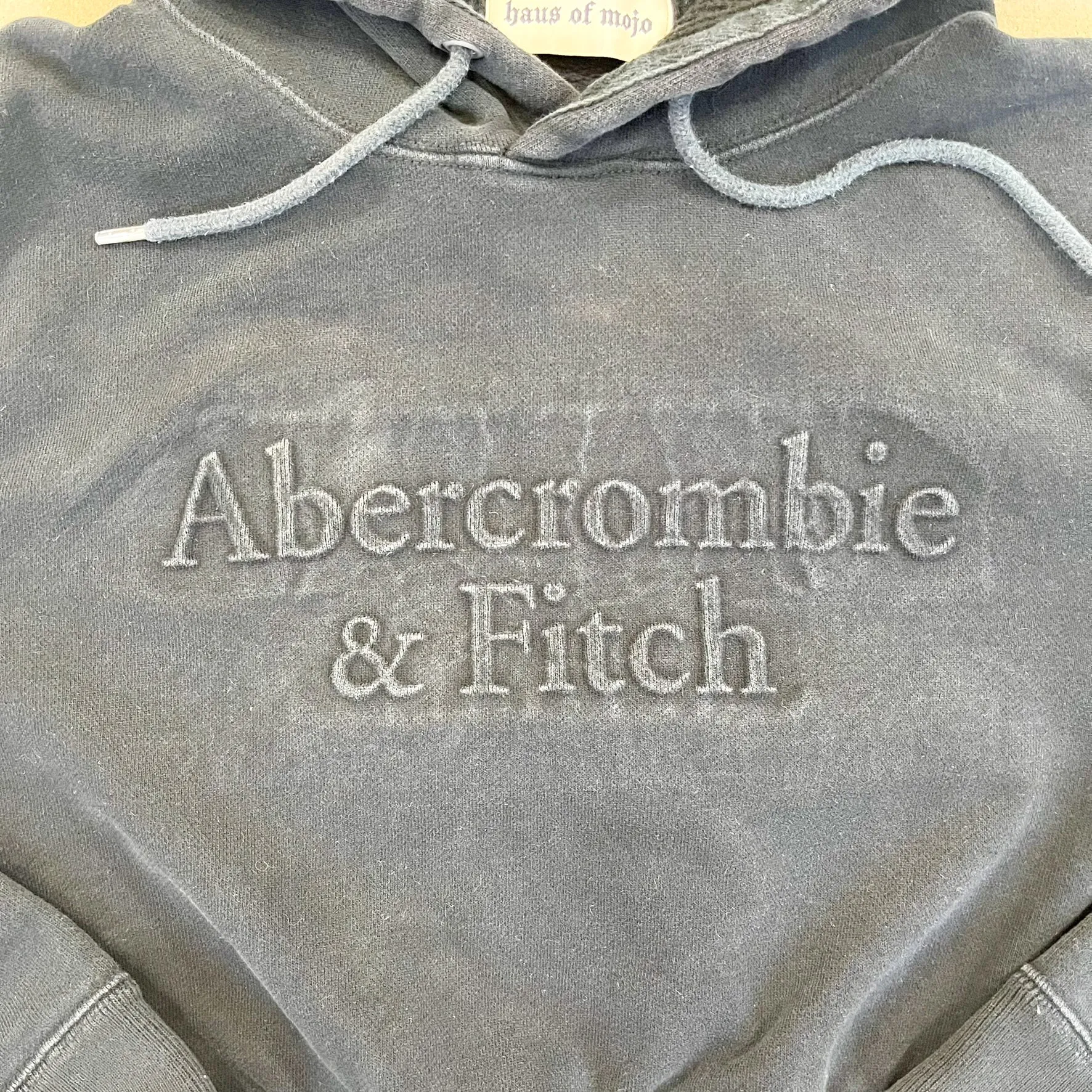 F- HOM Abercrombie & Fitch Puff Text Cropped Reworked Hoodie sold by HG Vintage product image thumbnail 2