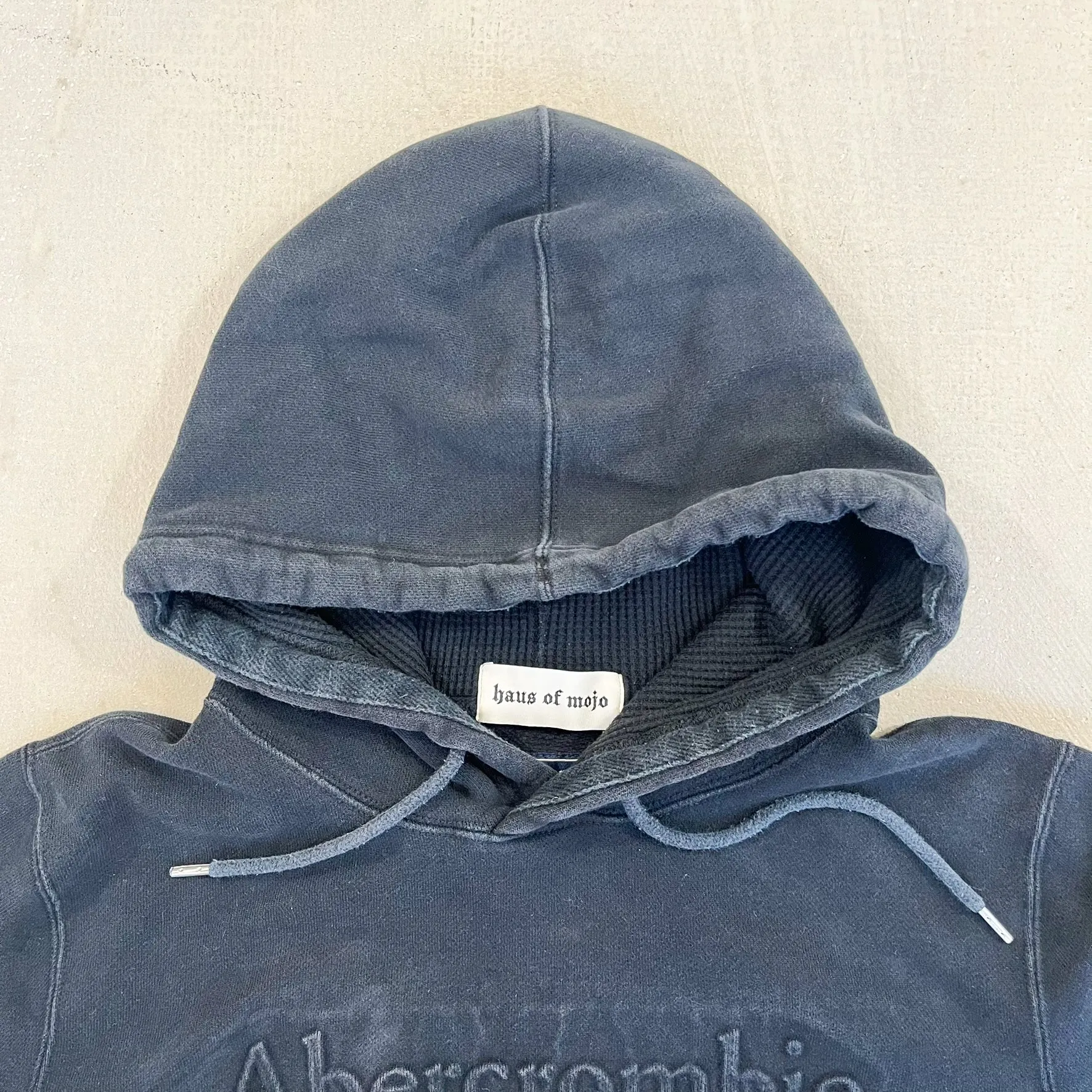 F- HOM Abercrombie & Fitch Puff Text Cropped Reworked Hoodie sold by HG Vintage product image thumbnail 3