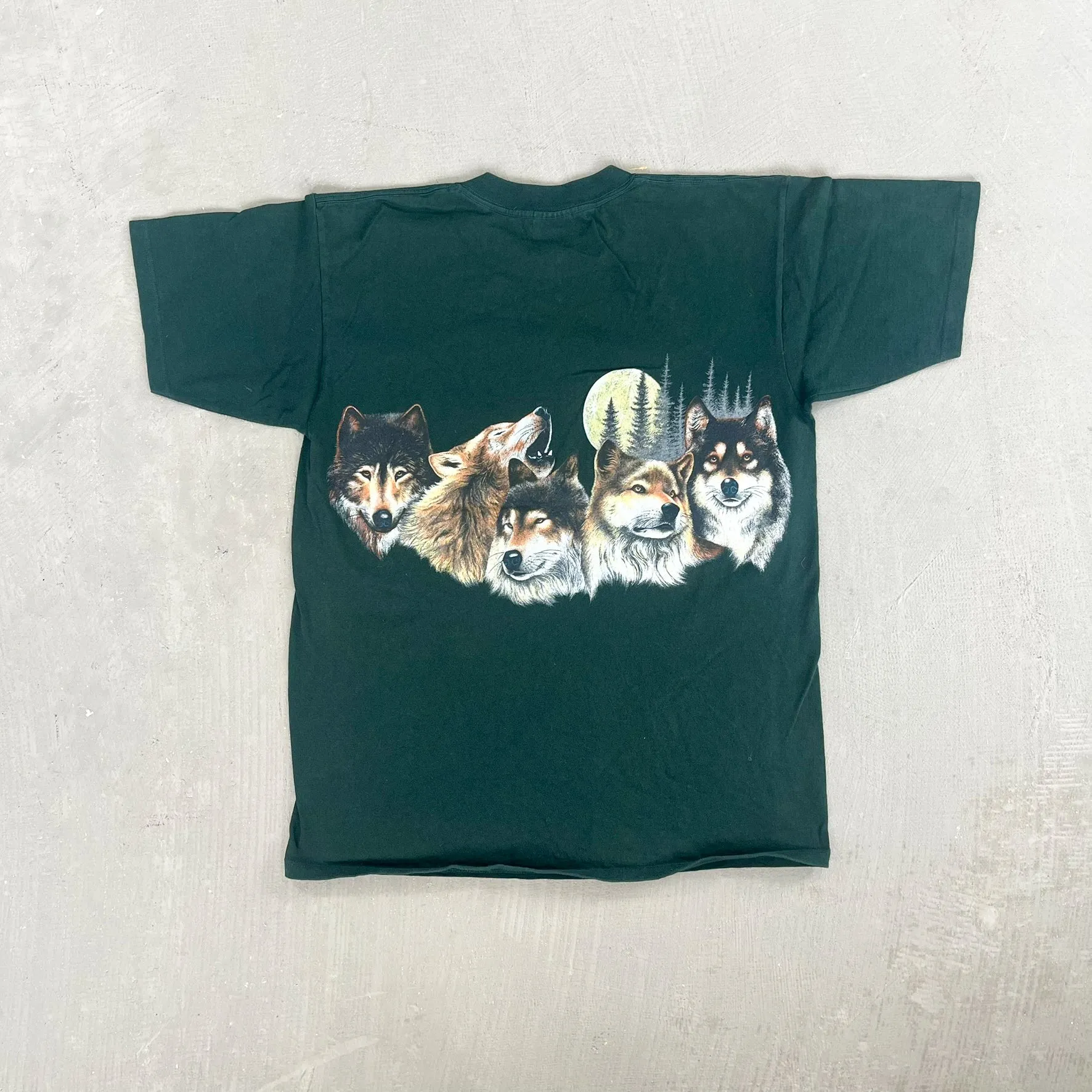 F- Vintage Wolves In Forest & Moon Graphic Tee sold by HG Vintage product image thumbnail 4