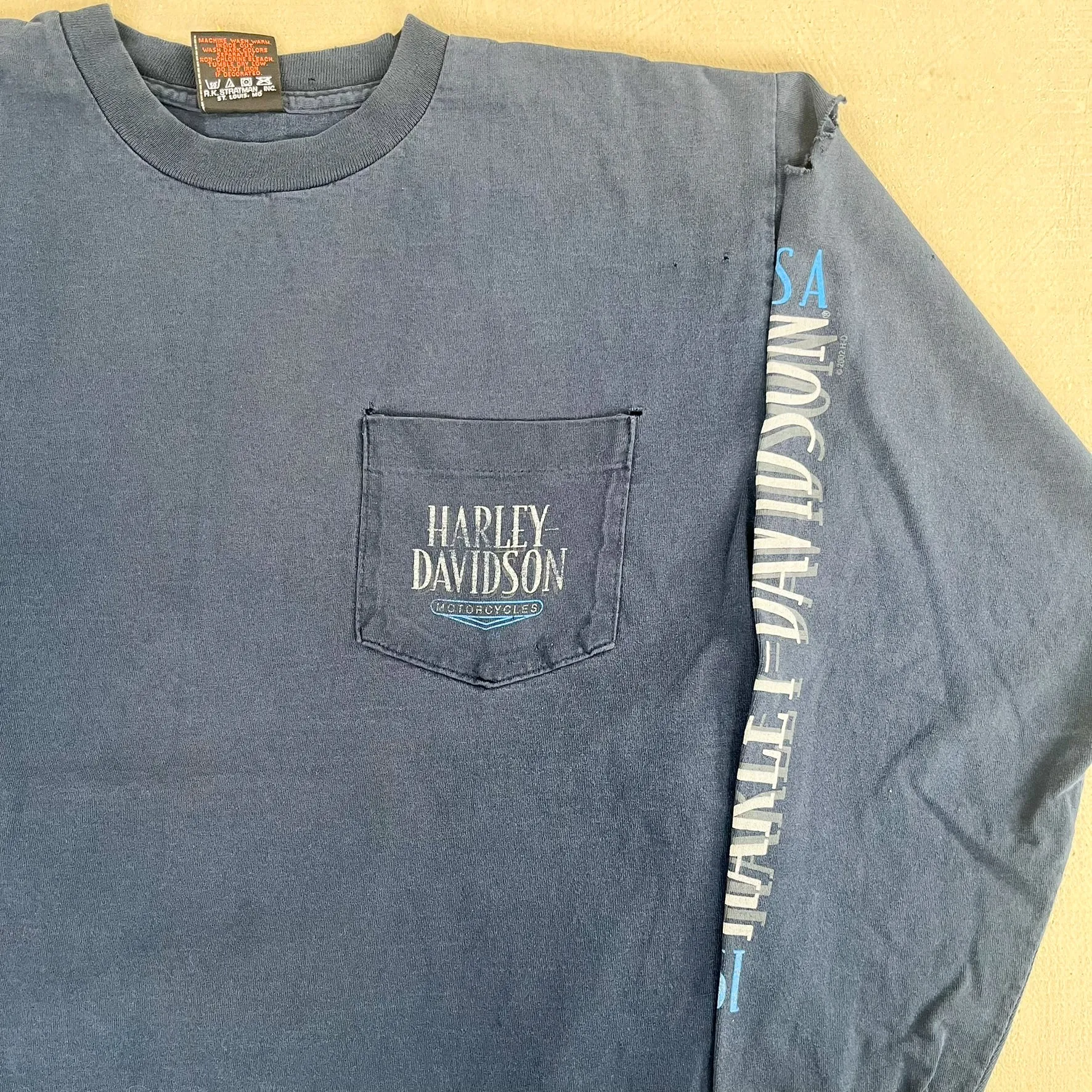 F- Vintage '02 Harley Davidson Mansfield PA Long Sleeve Tee sold by HG Vintage product image thumbnail 2