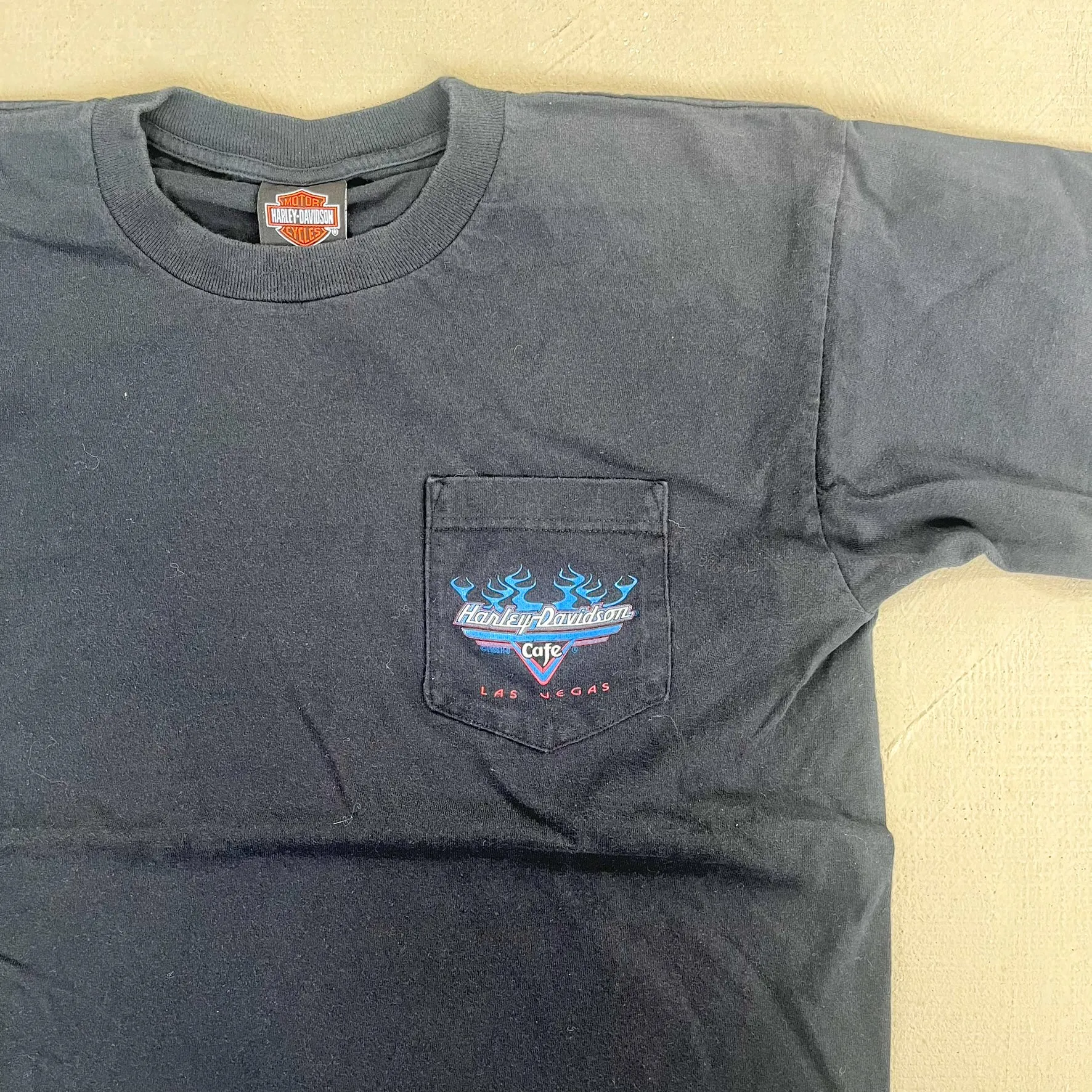 F- Vintage '98 Harley Davidson cafe Las Vegas Pocket Tee sold by HG Vintage product image thumbnail 2
