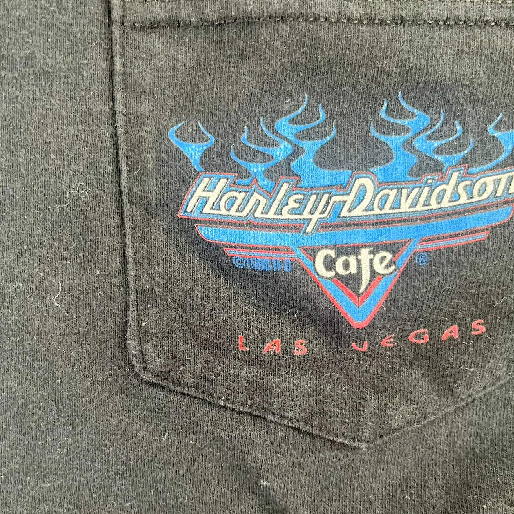 F- Vintage '98 Harley Davidson cafe Las Vegas Pocket Tee sold by HG Vintage product image thumbnail 3