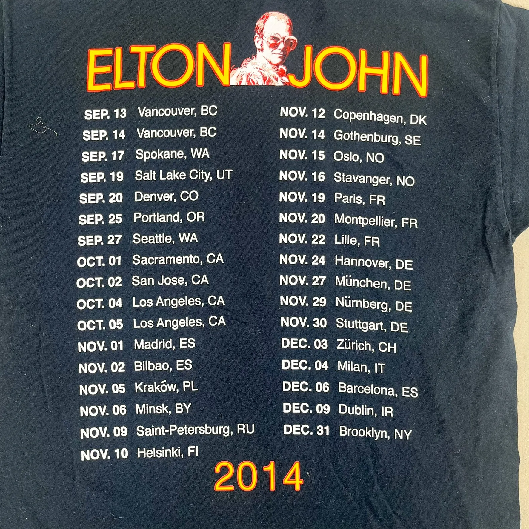 F- 2014 Elton John Tour Picture Tee sold by HG Vintage product image thumbnail 5