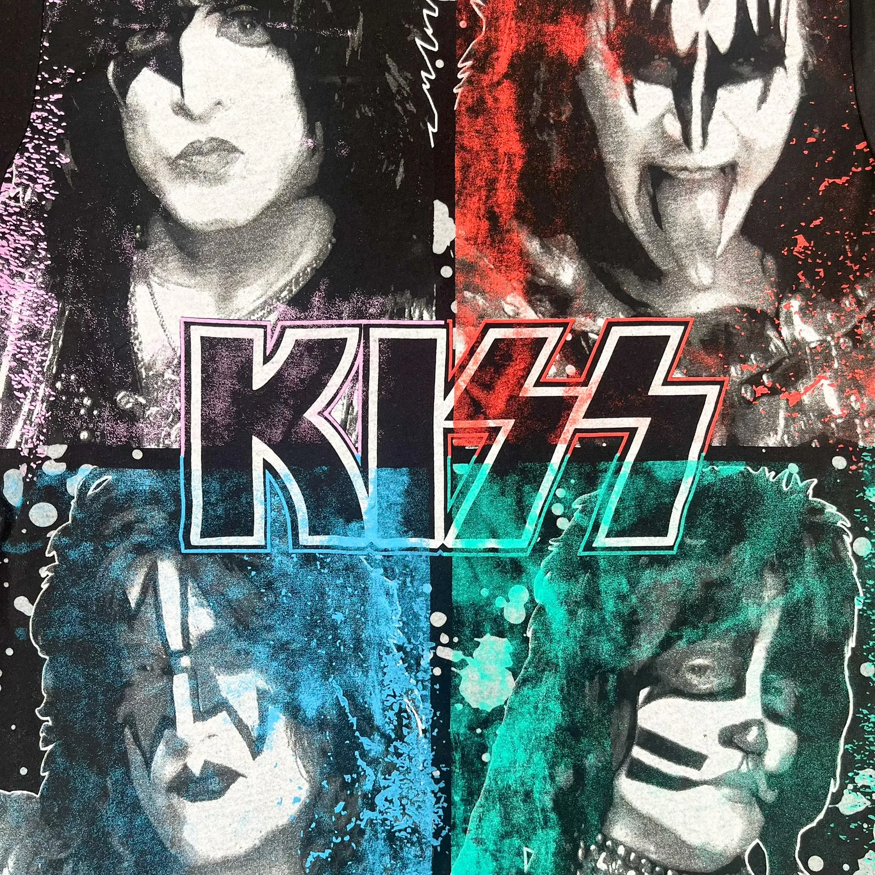 F- Kiss Picture & Text Multi Color Tee sold by HG Vintage product image thumbnail 2