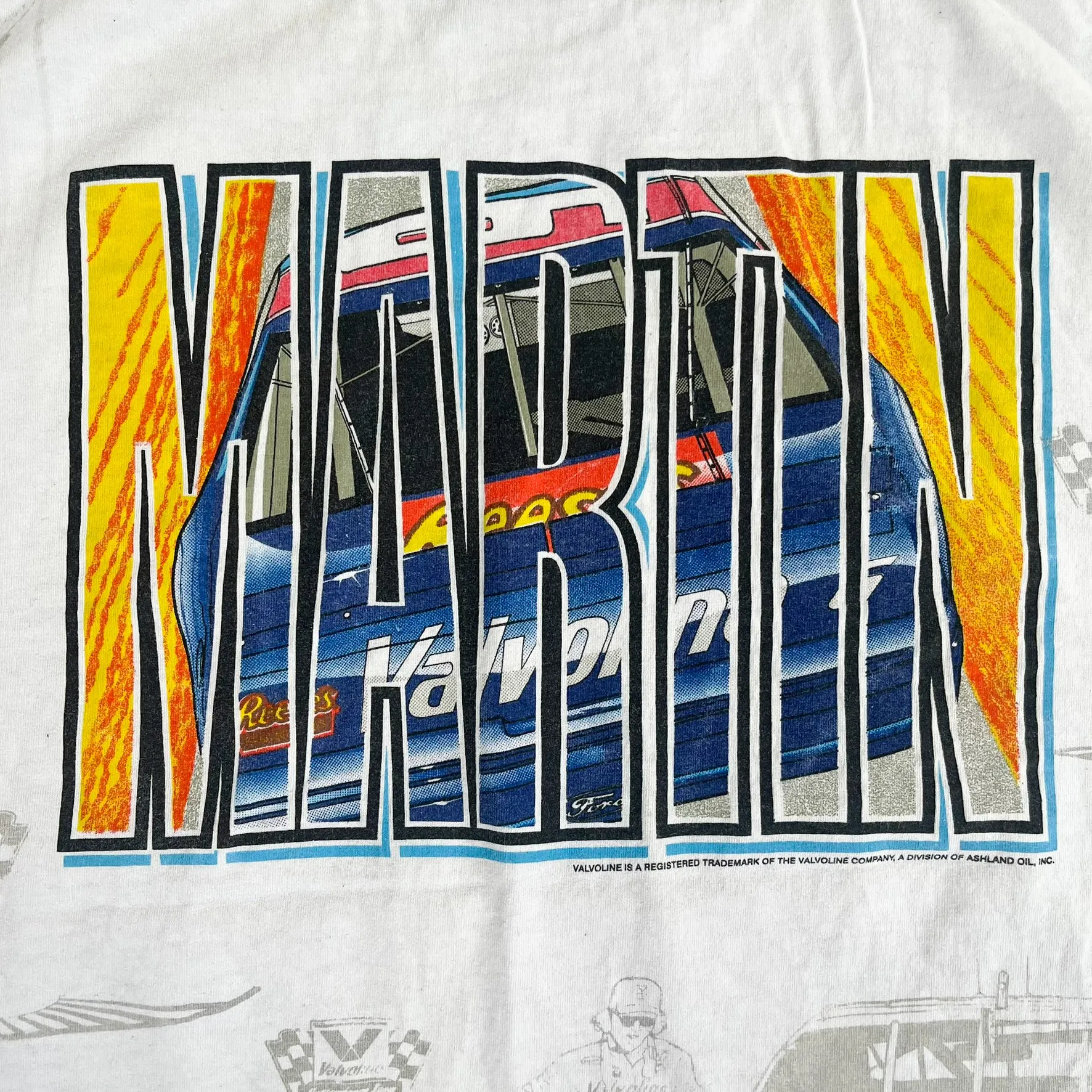 F- Vintage Nascar Valvoline Mark Martin Car Single Stitch Tee sold by HG Vintage product image thumbnail 4