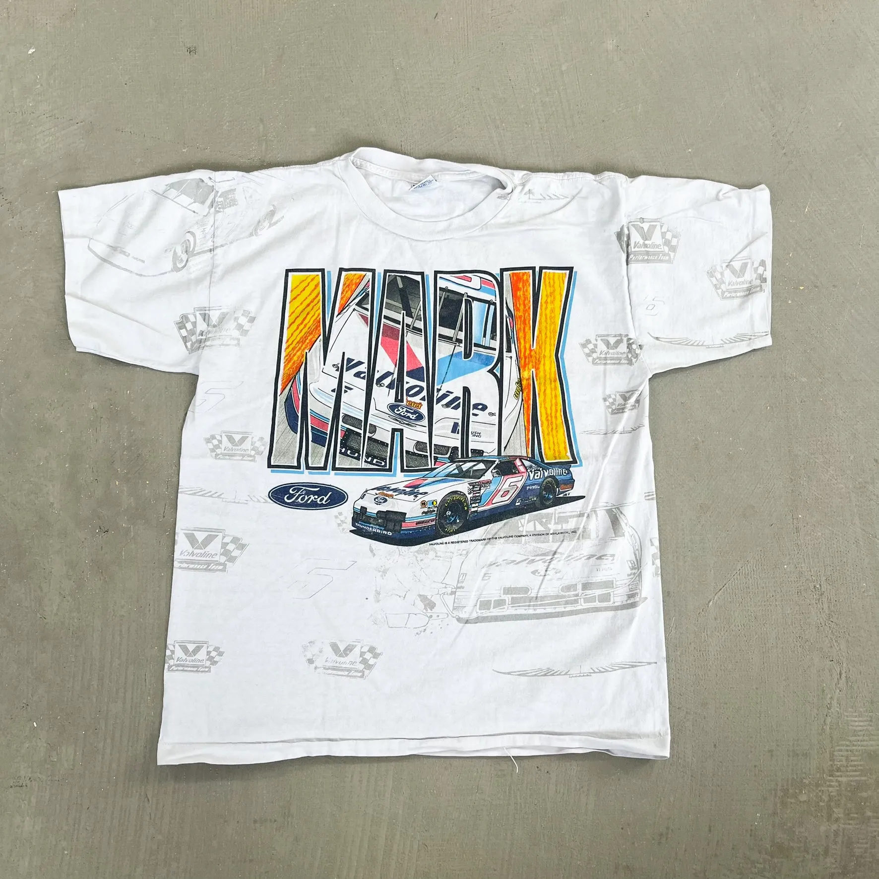 F- Vintage Nascar Valvoline Mark Martin Car Single Stitch Tee sold by HG Vintage