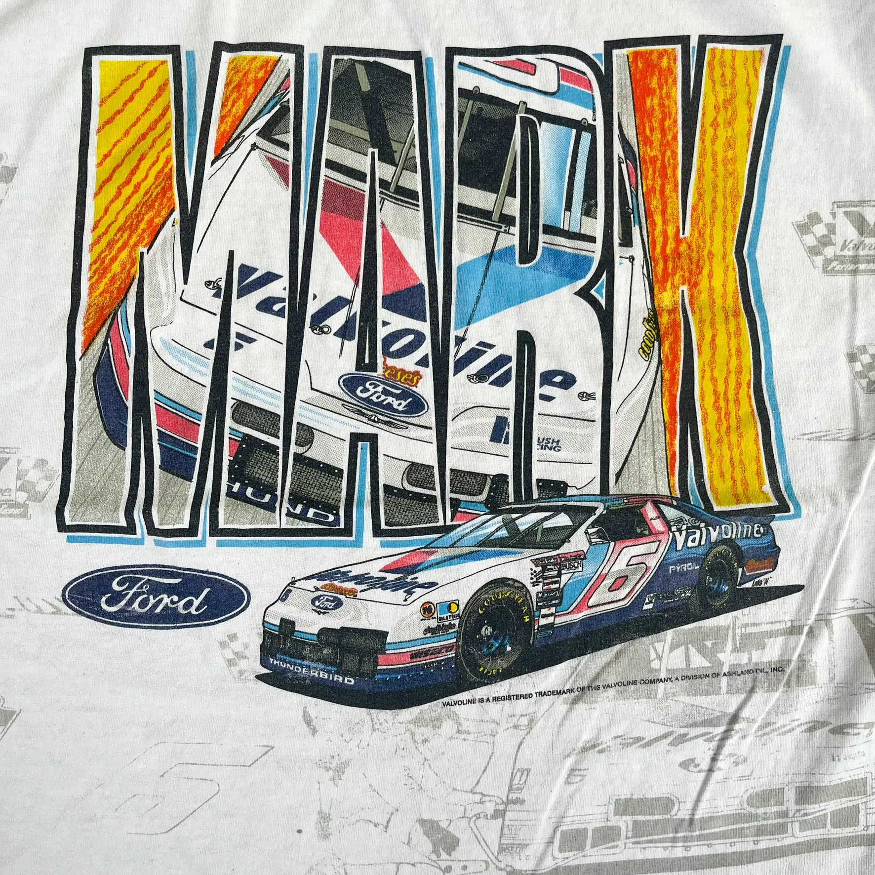 F- Vintage Nascar Valvoline Mark Martin Car Single Stitch Tee sold by HG Vintage product image thumbnail 2