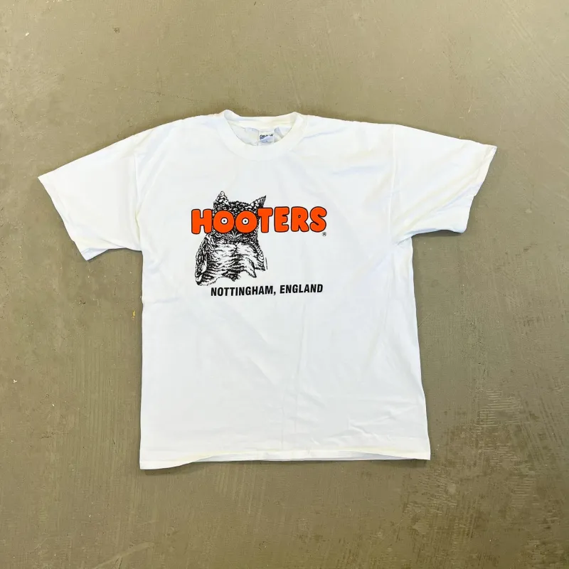 F- Vintage Hooters Nottingham England Logo tee sold by HG Vintage
