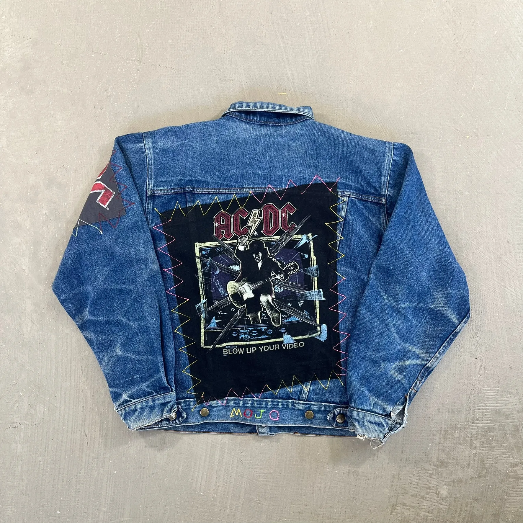 F- HOM AC/DC Blow Up Your Video Reworked Custom Denim Jacket sold by HG Vintage product image thumbnail 4